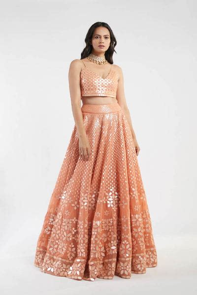Coral Orange Lehenga Set – abhinavmishra