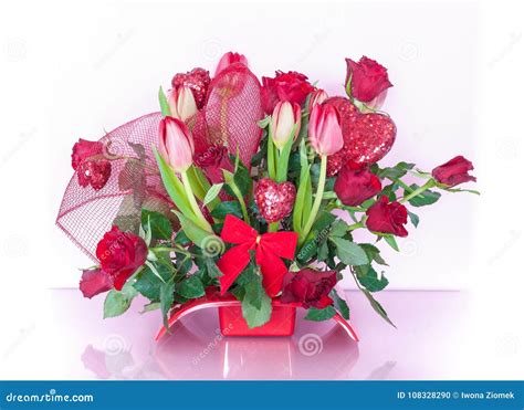Valentine`s Day Flower Arrangement Stock Photo - Image of love ...