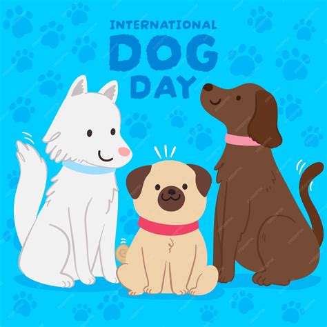 Premium Vector | Flat illustration for international dog day celebration