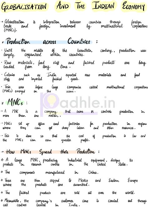Image result for Globalisation Class 12 Handwritten Notes