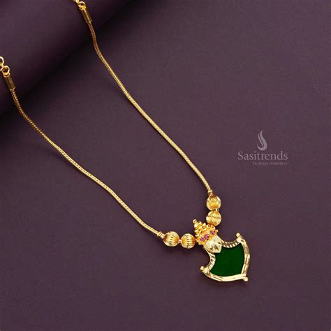 Stunning Micro Gold Plated Kerala Palakka Pendant Necklace – Sasitrends