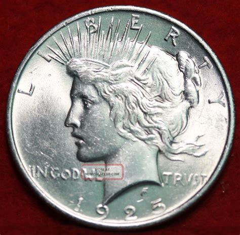 Uncirculated 1925 Silver Peace Dollar S/h