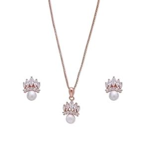ZAVYA 925 Sterling Silver Rose Gold Plated Jewelry Set|Gift for Women ...