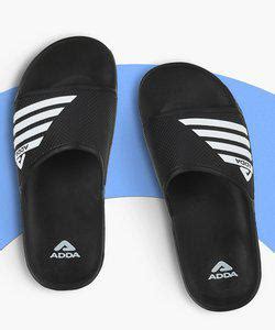Price History of Adda Men Black And White Striped Rubber Sliders