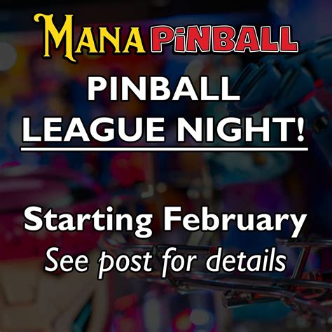 PINBALL LEAGUE @ Mana Pinball, 1742 Hyde Park Rd Unit 3, London, ON ...