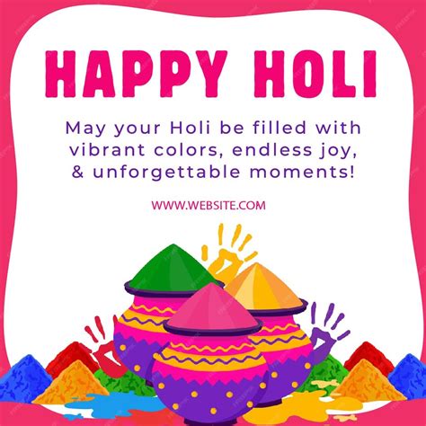 Happy holi celebration banner design social media post template ...