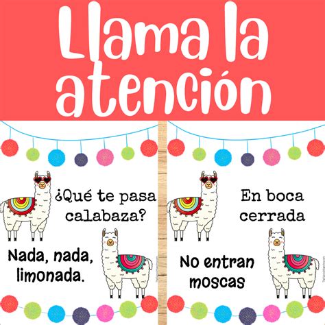 Spanish attention getters call and response llama la atención - Classful