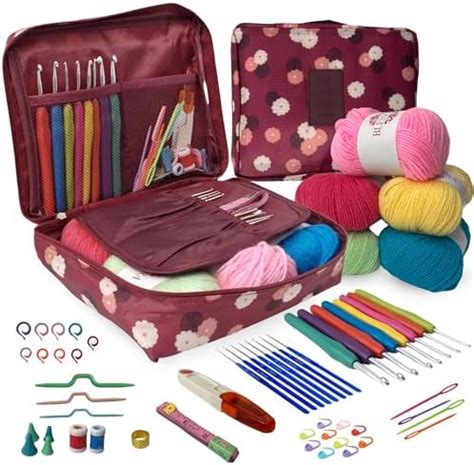 BLESSORA - Crochet Kit for Beginners Adults 59 Pcs All-in-One Crochet ...