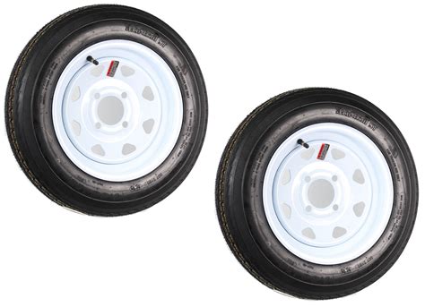 Buy 2-Pack Trailer Tire On Rim 4.80-12 12 in. Load C 4 Lug White Spoke ...