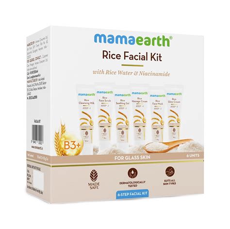 "Achieve Glowing Glass Skin with MamaEarth Rice Facial Kit - 60g"