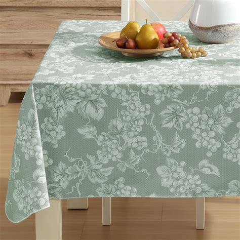 Home Bargains Plus Sage Green Grapevine Print 60 x 104 inch Rectangle ...