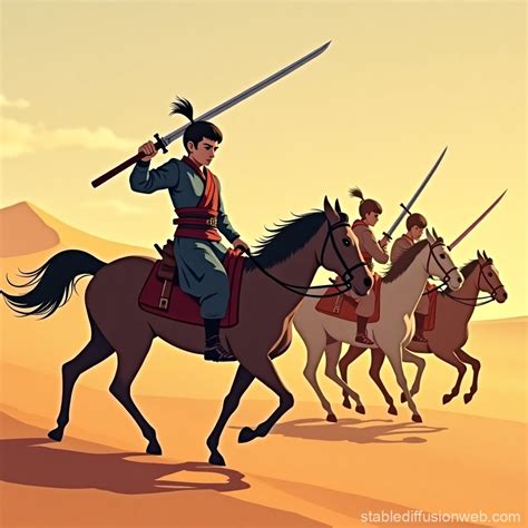 Samurai vs. Knights in Anime Style | Stable Diffusion Online