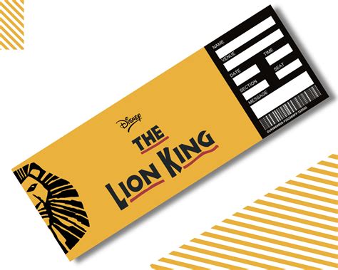 Editable the Lion King Broadway Ticket: Keepsake Souvenir (PDF Download ...