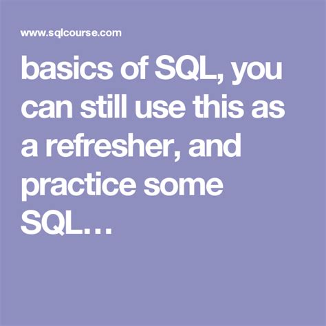 Image result for SQL Refresher