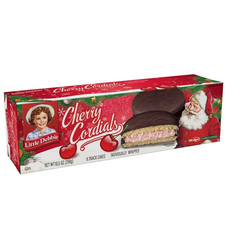 Little Debbie Family Pack Cherry Cordials Snack Cakes with Creme, 11 oz ...