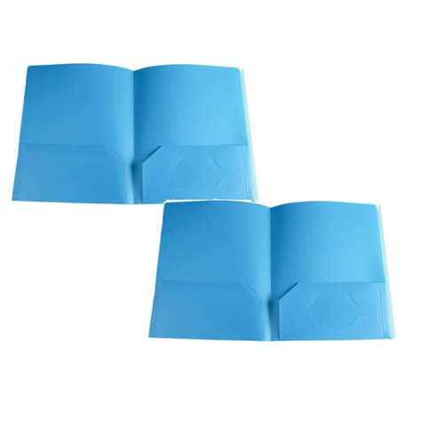 LKWLPD 2 Pcs Plastic Folders with Pockets No Prongs Heavy Duty Plastic ...