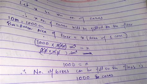 a room is 10m*8m wide if one packing case required 20cm*40cm of space ...