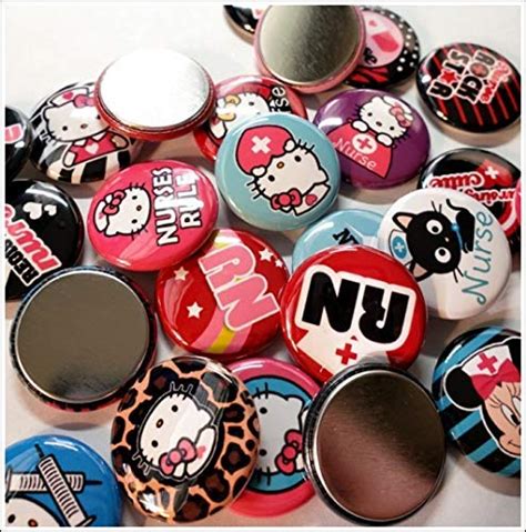 Small 1" Flatback (no pins) Nurse Buttons one inch : Amazon.in: Home ...