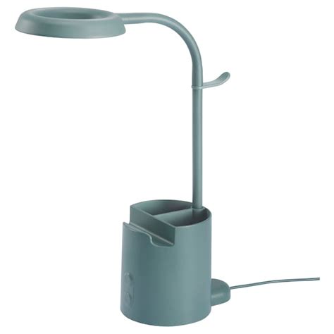 BRUNBÅGE LED work lamp, with storage dimmable/turquoise - IKEA