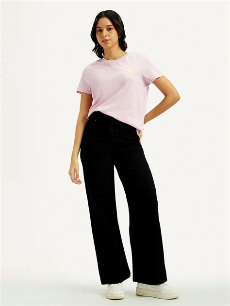 Women's Black Ribcage Wide Leg Fit High Rise Jeans – Levis India Store