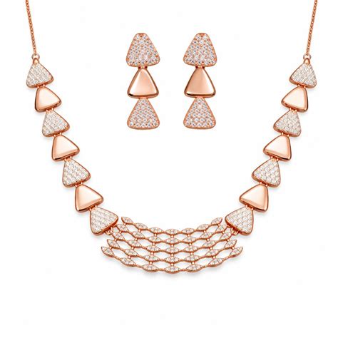 Rose Gold Jewellery Set For Women – Nilu's Collection