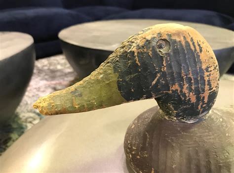 Hand Carved and Painted Large Vintage Wood Duck Decoy, Early 20th ...