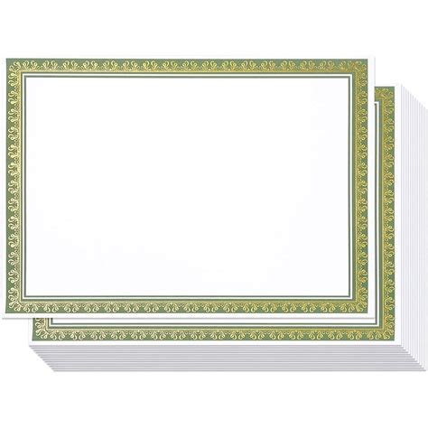 Buy Certificate Paper with Green and Gold Border, Award Certificates ...