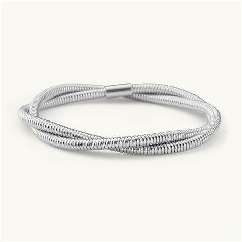 Silver Coiled Bangle – PALMONAS