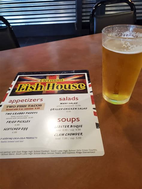 Menu at Clermont Fish House restaurant, Clermont