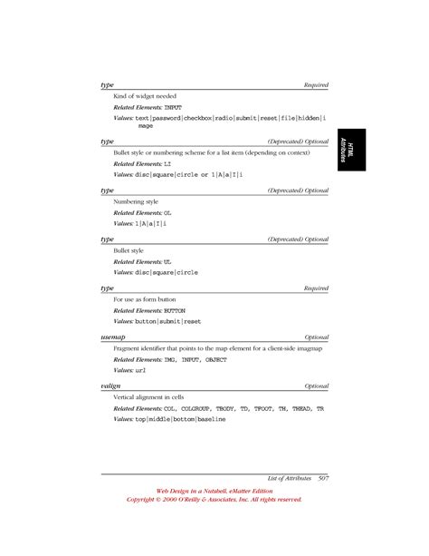 Web devlopment-53 - Web devlopment-53 - List of Attributes 507 HTML ...