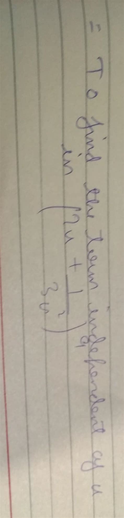 Find the term independent of x in the expansion of (2x+1/3x^2) ^9 ...