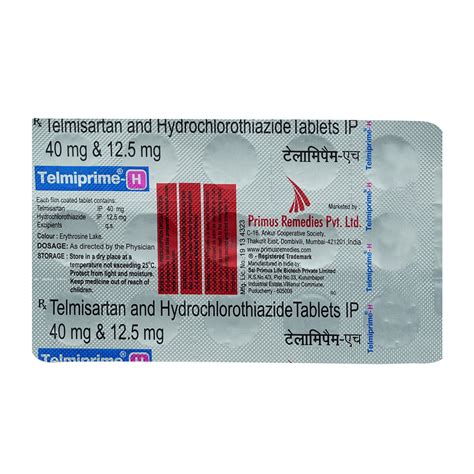 Telmiprime-H 40 mg/12.5 mg Tablet | Uses, Side Effects, Price | Apollo ...