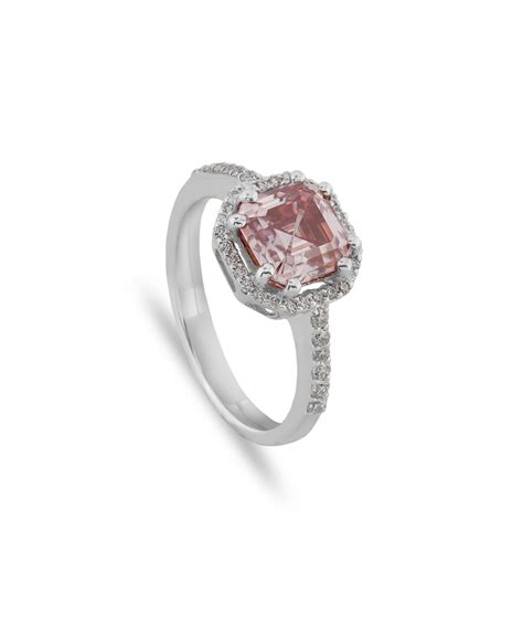 Buy moissanite engagement rings ! pink moissanite ring - Anemoii