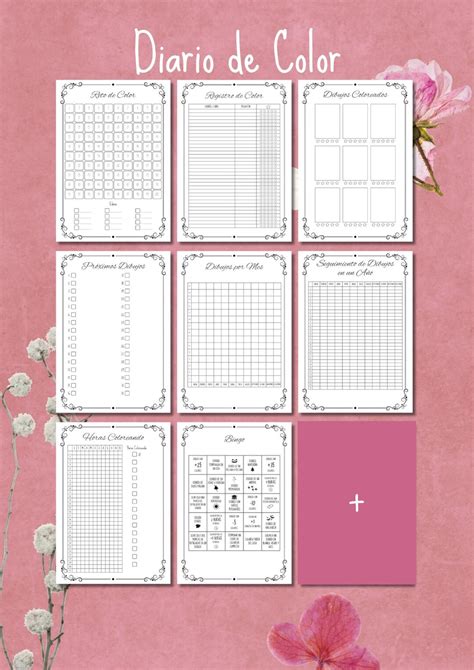 Coloring Diary, Coloring Book Tracker in Spanish, Printable - Etsy