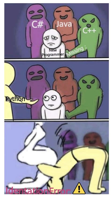 Image result for Python Syntax Error Meme