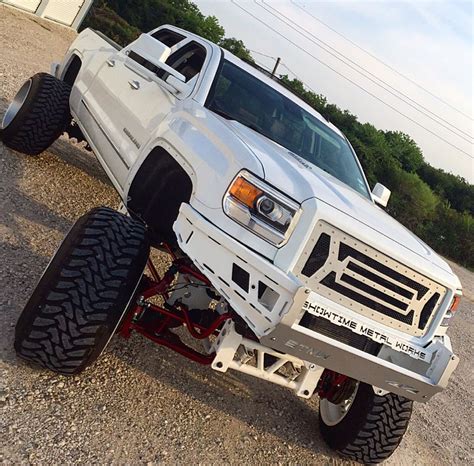 White Gmc Denali Lifted