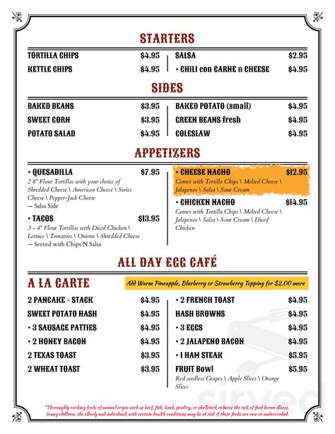 Pioneer Saloon menus in Goodsprings, Nevada, United States