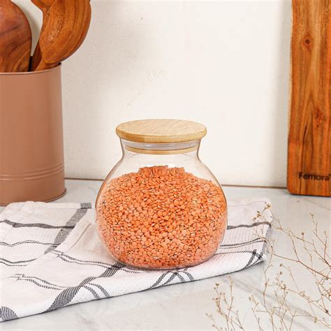 Buy Femora Borosilicate Glass Jars with Wooded Lid| 1 Year Warranty ...