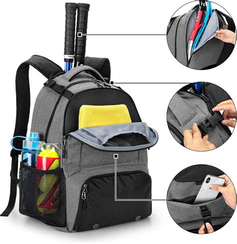 Buy DSLEAF Tennis Backpack for 2 Rackets, Tennis Bag with Separate ...