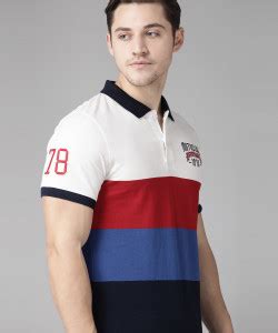 Roadster Colorblock Men Polo Neck White T-Shirt - Buy Roadster ...