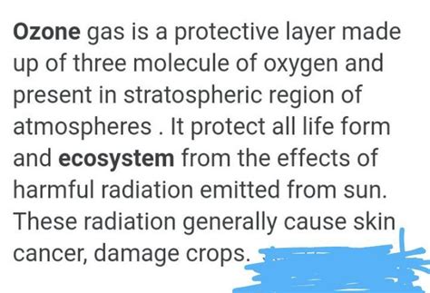 what is ozone and how does it effect to the ecosystem - Brainly.in