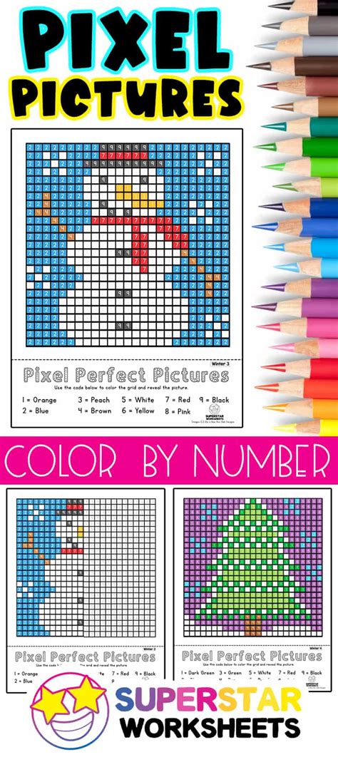 Printable Pixel Color Pages 的图像结果