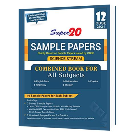 Super 20 Sample Papers (As Per Reduced Syllabus & The Latest CBSE ...