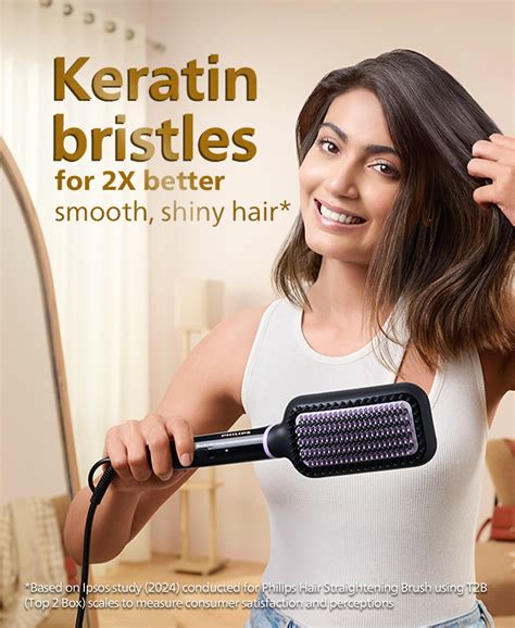 Hair Straightener Brush- | Everyday Styling with Kerashine Care in 5 m ...