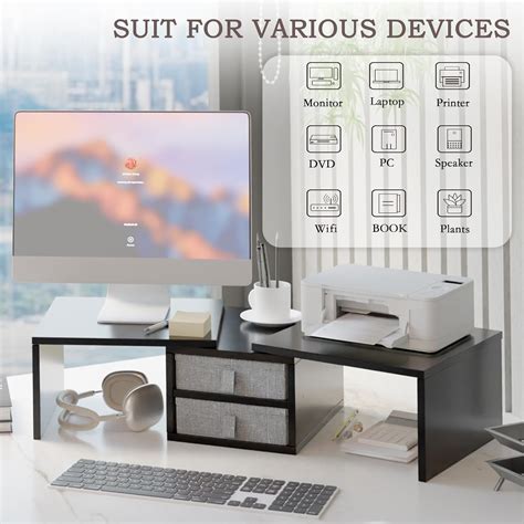 TEAMIX Dual Monitor Stand Riser with 2 India | Ubuy