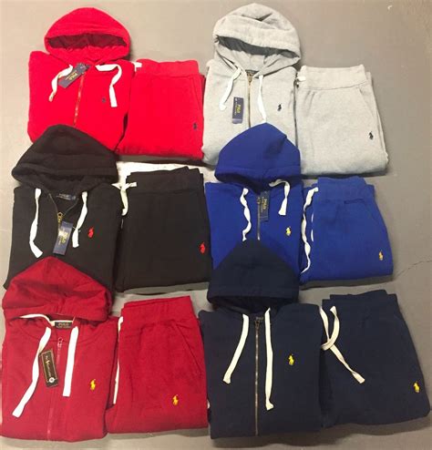 Ralph Lauren Polo Sweatsuit Mens Complete Suit Full Zip Hoodie Jogger ...