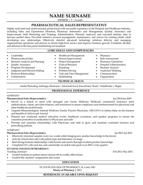 Pharmaceutical Sales Representative Resume Examples | ResumeGets.com