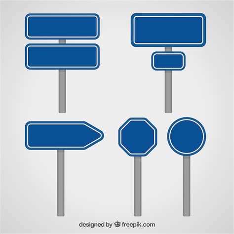Verzameling van blauw verkeersbord | Gratis Vector