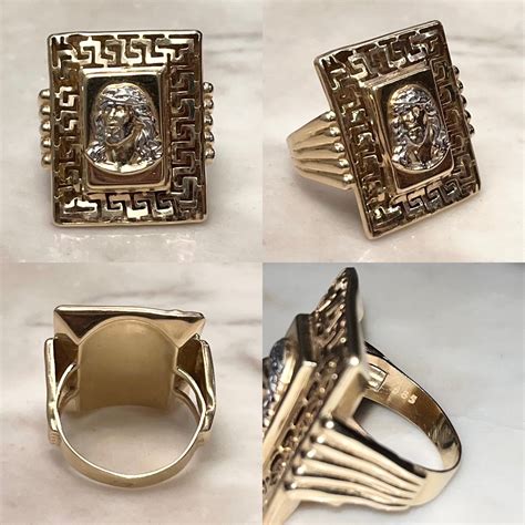 vintage 14ct gold ring " Jesus " | NOIR ONLINE