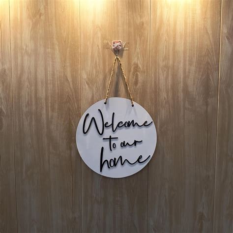 Welcome to Our Home Wall Hanging | 30x30 cm Modern Decor Sign | 4mm ...